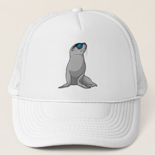 Seal with Sunglasses Trucker Hat