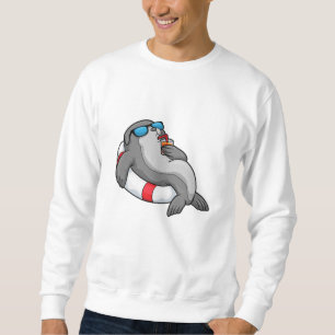 Seal with Swim ring & Drink Sweatshirt