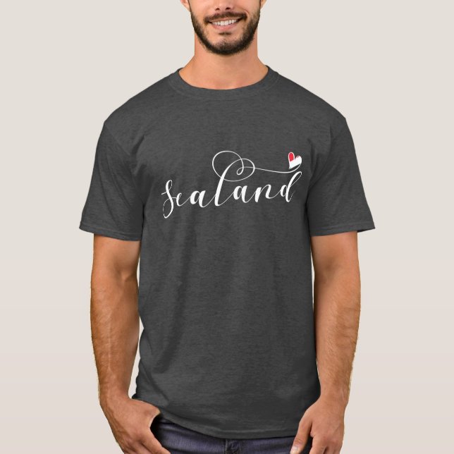 Sealand Flag In Heart, Principality of Sealand T-S T-Shirt (Front)