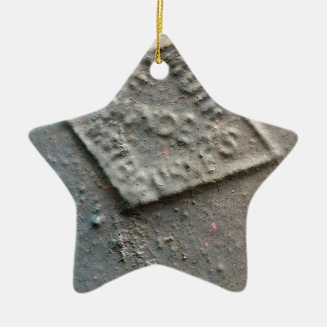 Sealed -- Antique metal makers seal. Ceramic Tree Decoration (Front)