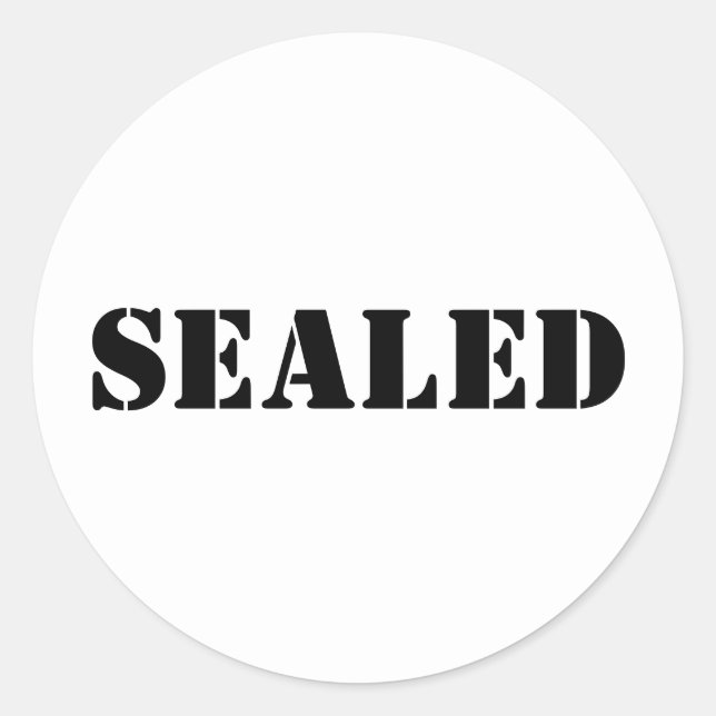 Sealed white and black office envelope seal (Front)