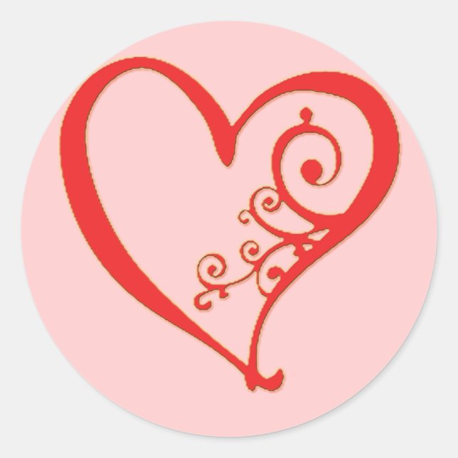 Sealed with a Heart Classic Round Sticker (Front)