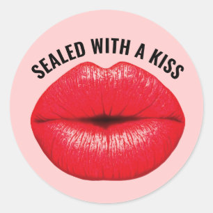 SEALED WITH A KISS, KISSY RED LIPS STICKERS