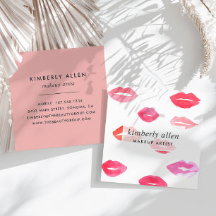 Sealed with a Kiss   Makeup Artist Square Business Card