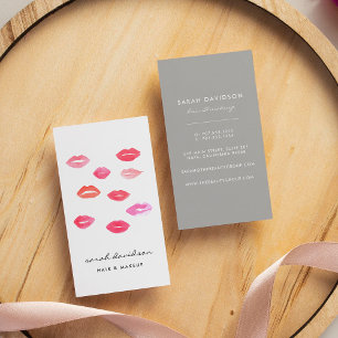 Sealed with a Kiss   Makeup Artist Vertical Business Card