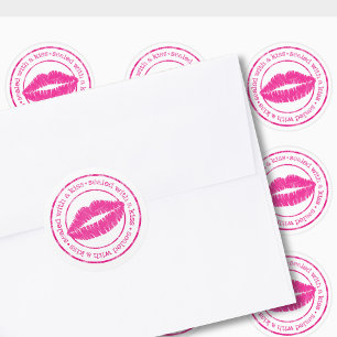 Sealed with a Kiss Pink Lips Envelope Seal