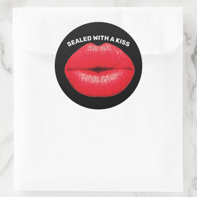 SEALED WITH A KISS RED LIPS STICKERS (Bag)