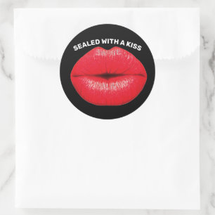 SEALED WITH A KISS RED LIPS STICKERS