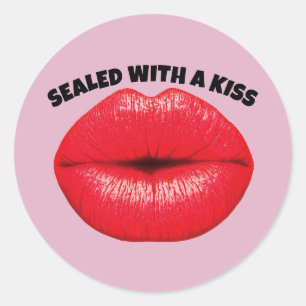 SEALED WITH A KISS, RED LIPS STICKERS