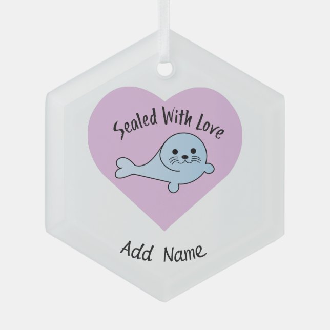 Sealed with Love Seal Glass Tree Decoration (Front)