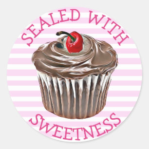 Sealed with Sweetness Chocolate Cupcake Stickers
