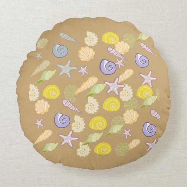 Sealife Abstract Round Cushion (Front)