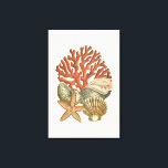 Sealife Collection Canvas Print<br><div class="desc">This art print displays sharp,  vivid images with a high degree of colour accuracy. Get your sealife collection today in this vintage print. It beautiful red coral reef and lovely starfish will go great on any product.</div>
