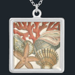 Sealife Collection Silver Plated Necklace<br><div class="desc">This art print displays sharp,  vivid images with a high degree of colour accuracy. Get your sealife collection today in this vintage print. It beautiful red coral reef and lovely starfish will go great on any product.</div>