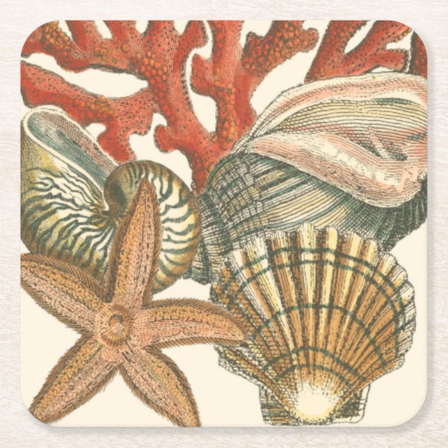 Sealife Collection Square Paper Coaster (Front)