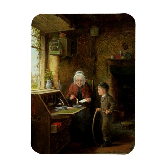 Sealing a Letter, 1890 (oil on panel) Magnet (Vertical)
