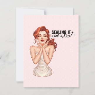 Sealing it with a kissess! postcard