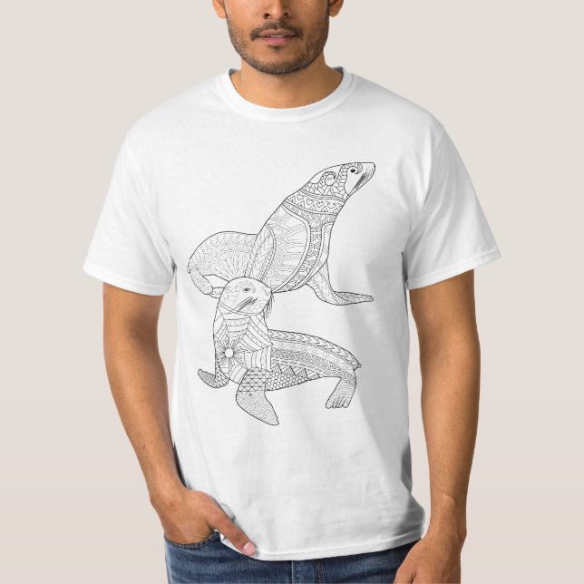 Seals Adult Colouring Shirt (Front)