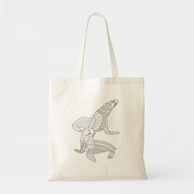 Seals Adult Colouring Tote Bag (Front)