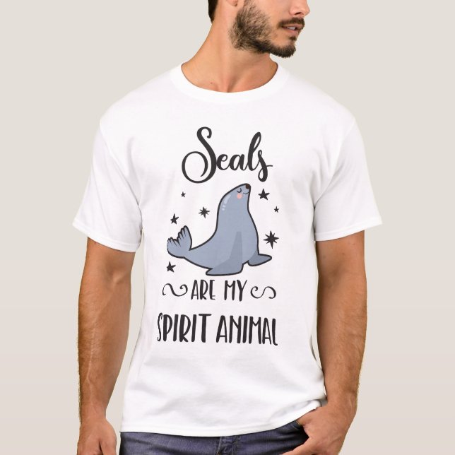 Seals Are My Spirit Animal Cute Seal Lover T-Shirt (Front)