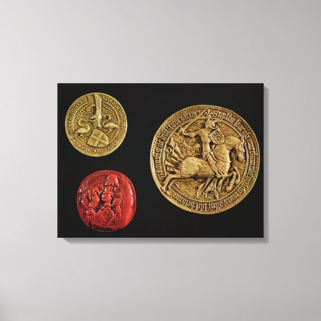 Seals of Gilles de Laval  Lord of Rais Canvas Print (Front)