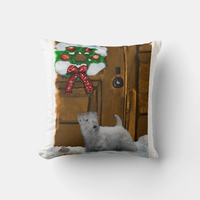 Sealyham Terrier Christmas Cushion (Front)