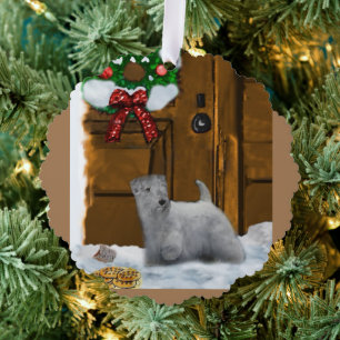 Sealyham Terrier Christmas Gifts Tree Decoration Card