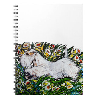 Sealyham Terrier Daffodils Spiral Notebook