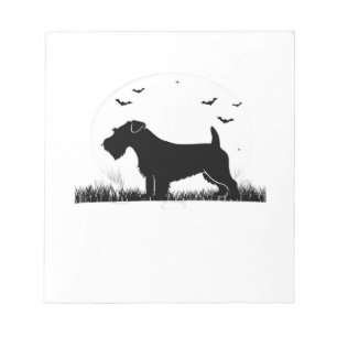 Sealyham Terrier Dog � Halloween Moon Silhouette O Notepad