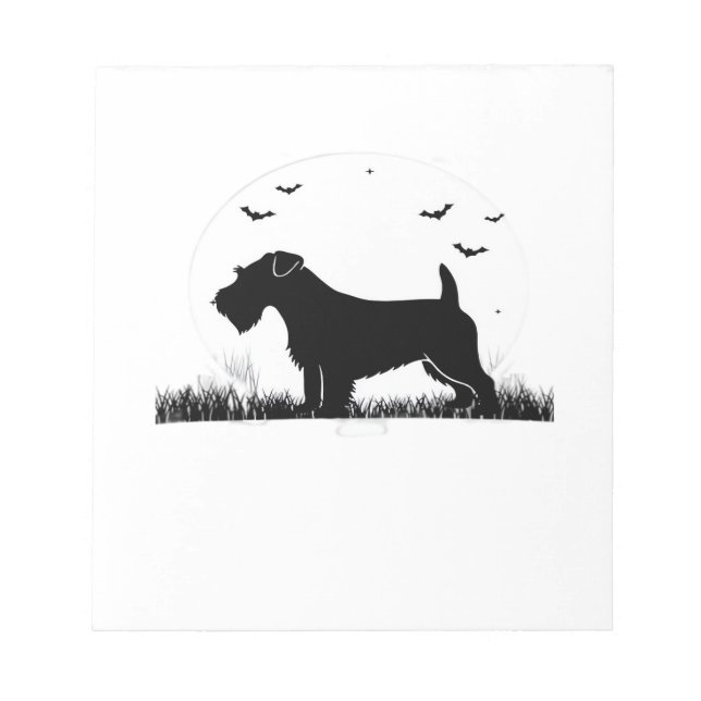 Sealyham Terrier Dog � Halloween Moon Silhouette O Notepad (Front)