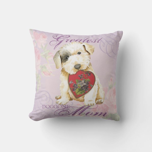 Sealyham Terrier Heart Mum Throw Pillow (Front)