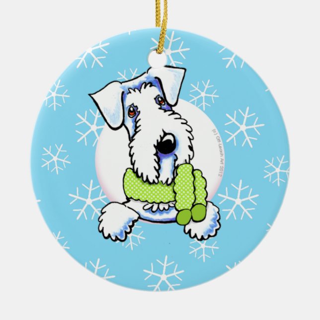 Sealyham Terrier Let it Snow Ceramic Tree Decoration (Front)