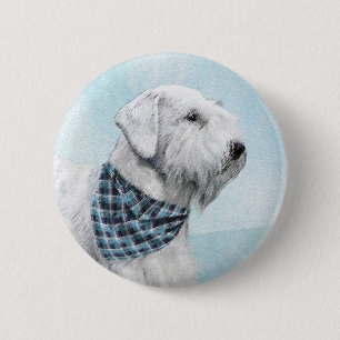 Sealyham Terrier Painting - Cute Original Dog Art 6 Cm Round Badge