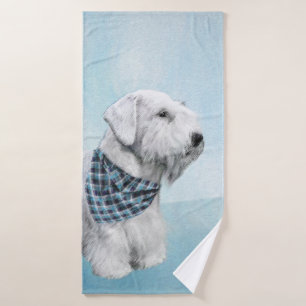 Sealyham Terrier Painting - Cute Original Dog Art Bath Towel Set