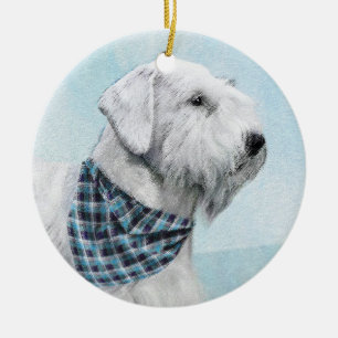 Sealyham Terrier Painting - Cute Original Dog Art Ceramic Tree Decoration
