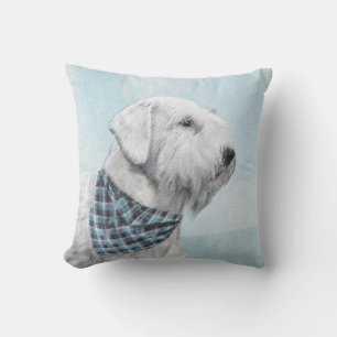 Sealyham Terrier Painting - Cute Original Dog Art Cushion