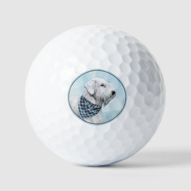 Sealyham Terrier Painting - Cute Original Dog Art Golf Balls (Front)
