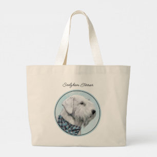 Sealyham Terrier Painting Cute Original Dog Art Large Tote Bag