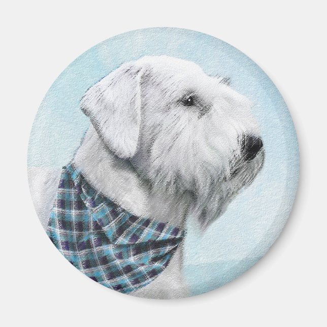 Sealyham Terrier Painting - Cute Original Dog Art Magnet (Front)