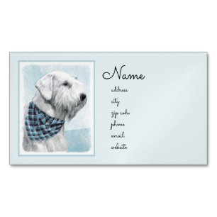Sealyham Terrier Painting - Cute Original Dog Art Magnetic Business Card
