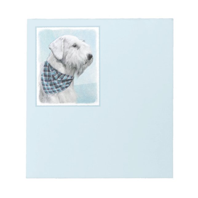 Sealyham Terrier Painting - Cute Original Dog Art Notepad (Front)
