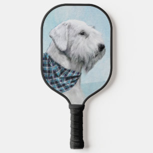 Sealyham Terrier Painting - Cute Original Dog Art Pickleball Paddle