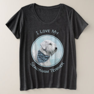 Sealyham Terrier Painting - Cute Original Dog Art Plus Size T-Shirt