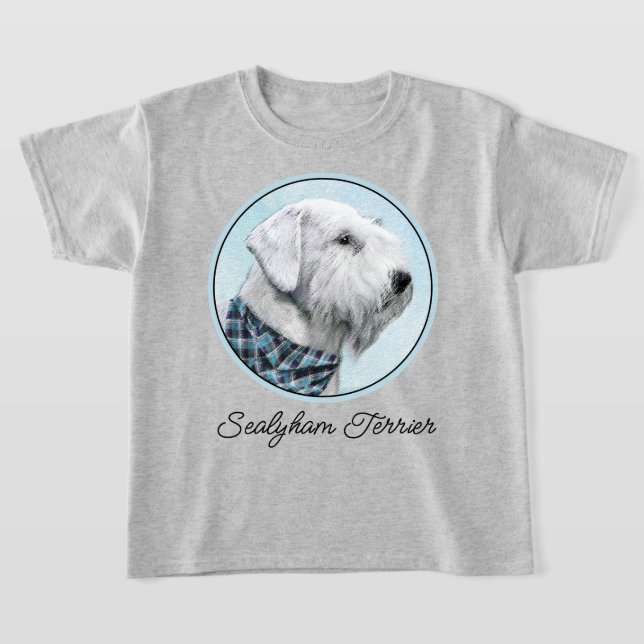 Sealyham Terrier Painting - Cute Original Dog Art T-Shirt (Laydown)