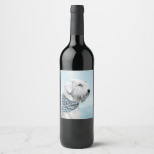Sealyham Terrier Painting - Cute Original Dog Art Wine Label