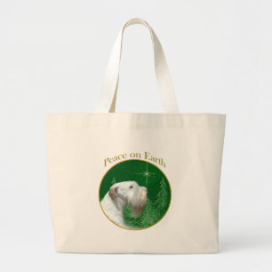 Sealyham Terrier Peace on Earth Large Tote Bag