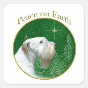 Sealyham Terrier Peace on Earth Square Sticker