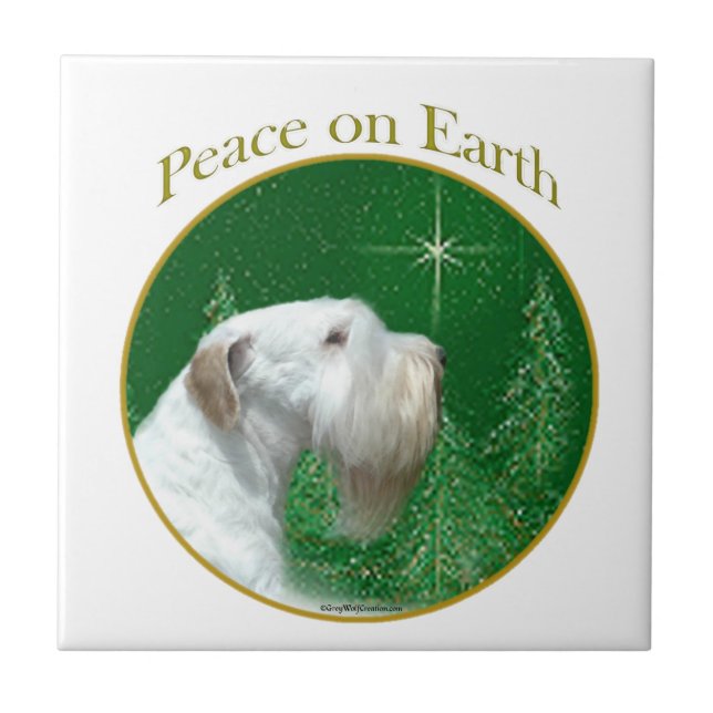 Sealyham Terrier Peace on Earth Tile (Front)