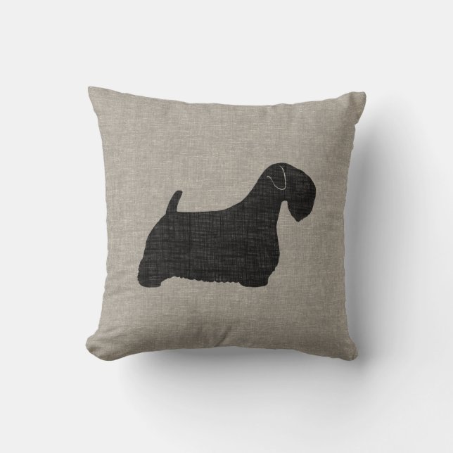 Sealyham Terrier Silhouette Cushion (Front)