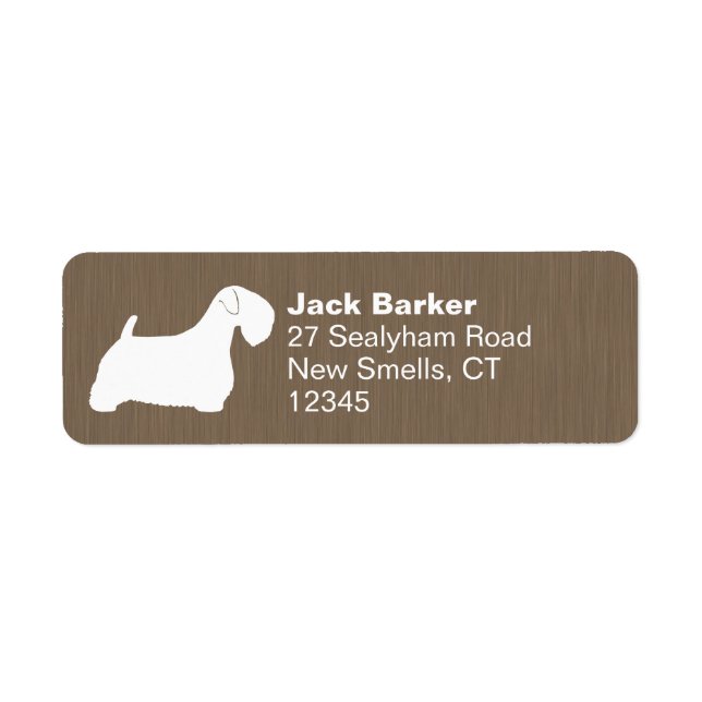 Sealyham Terrier Silhouette Dog Return Address (Front)